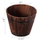 Gardenised Rustic Wooden Whiskey Barrel Planter with Durable Medal Handles and Drainage Hole - Large QI003236.L - alternate 8